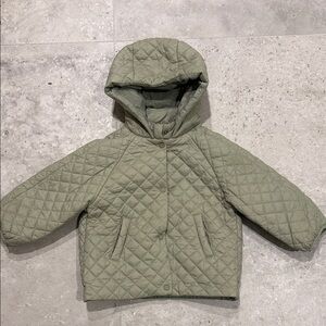 Zara Quilted Kids Jacket in Sage Green size 4-5